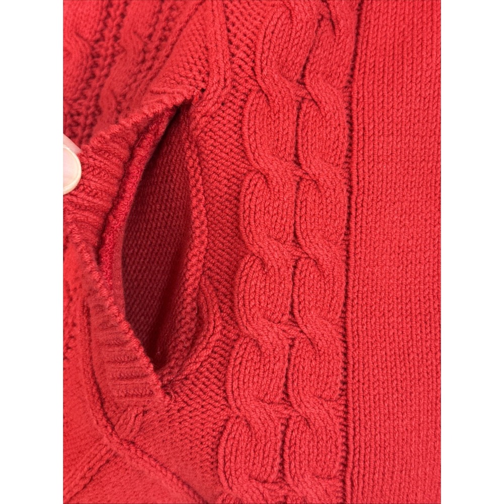 Vintage 90s Cable Knit Zip Up Cardigan Sweater XL Pockets Y2K Full Zip Preppy‎ - Picture 2 of 16